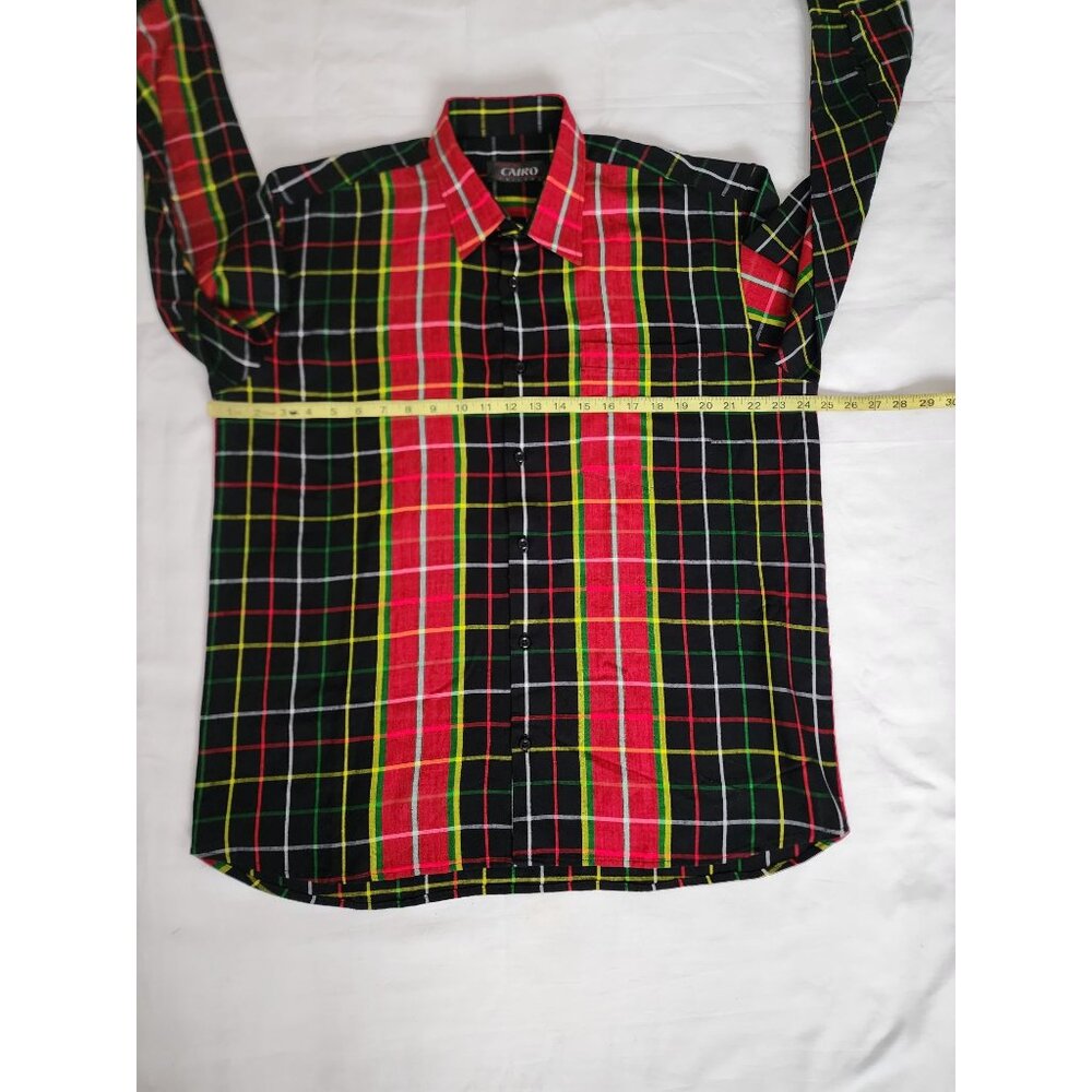 Majeed Bai CAIRO Tailors Men's Multicolor Plaid Long Sleeve Shirt Size XL - Picture 7 of 8